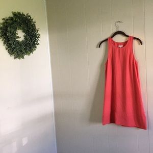Coral shift dress